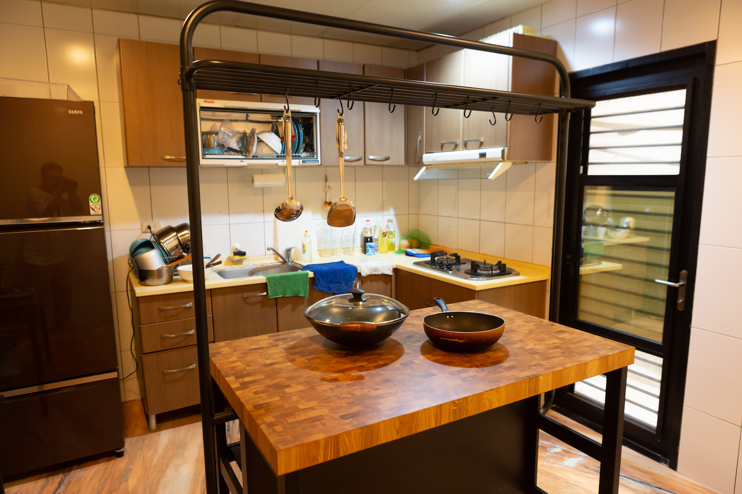 The shared kitchen of Launcher House