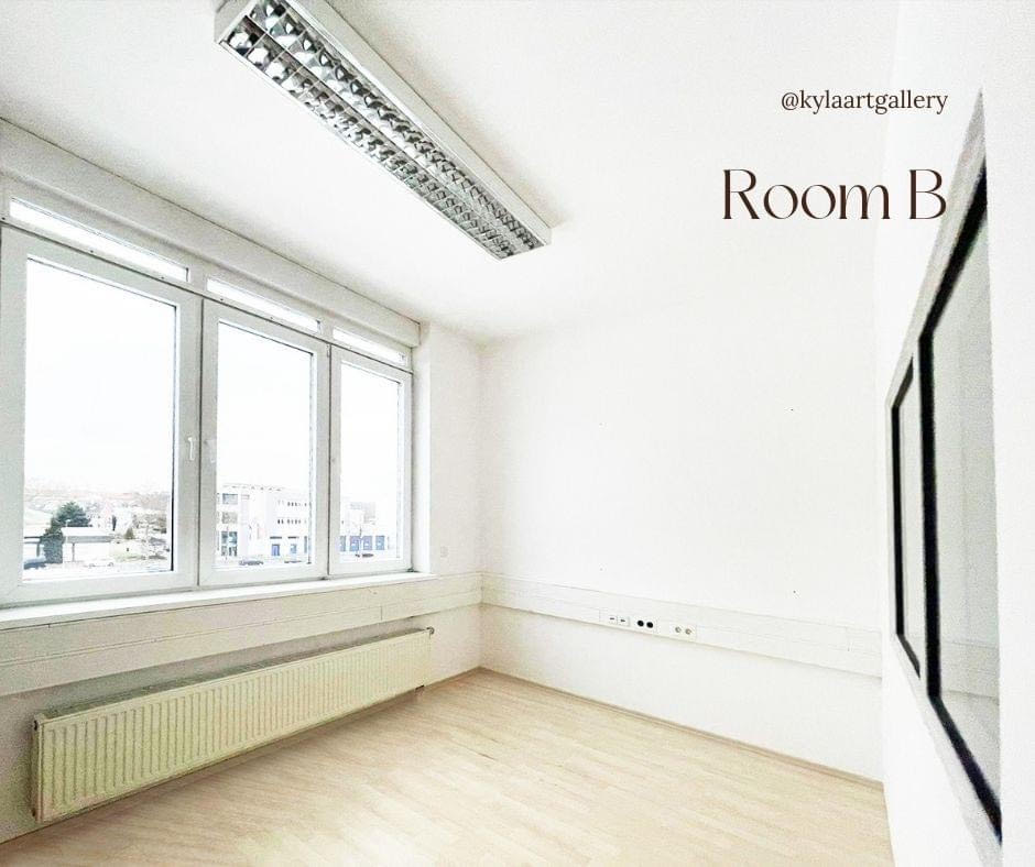 The Room B is a smaller exhibition space for all kind of art with windows.