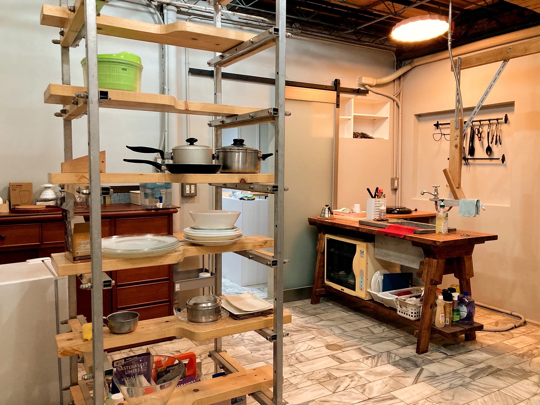 Kitchen on the first floorat SanHo Art Lab