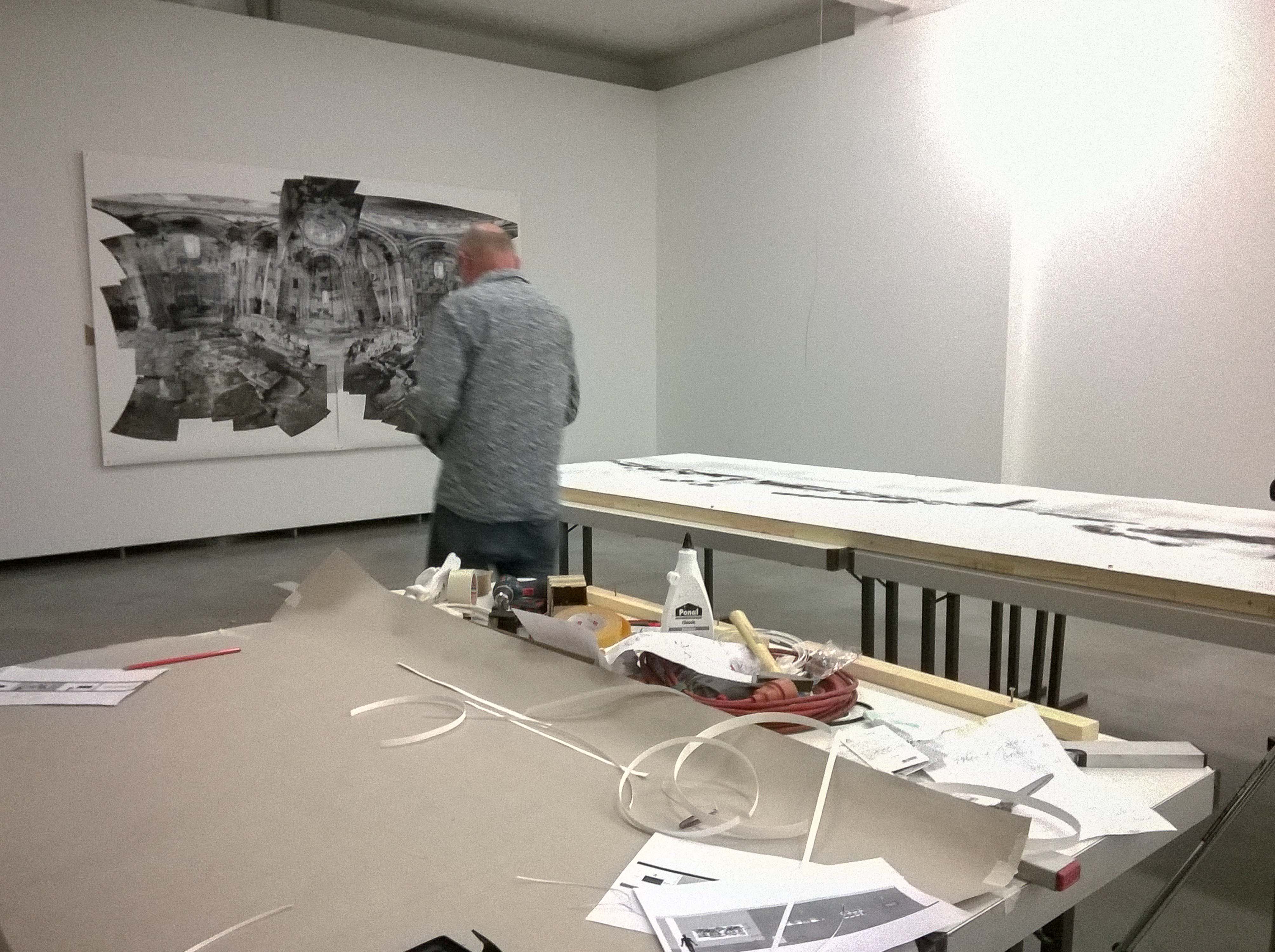 Installing the exhibition 1