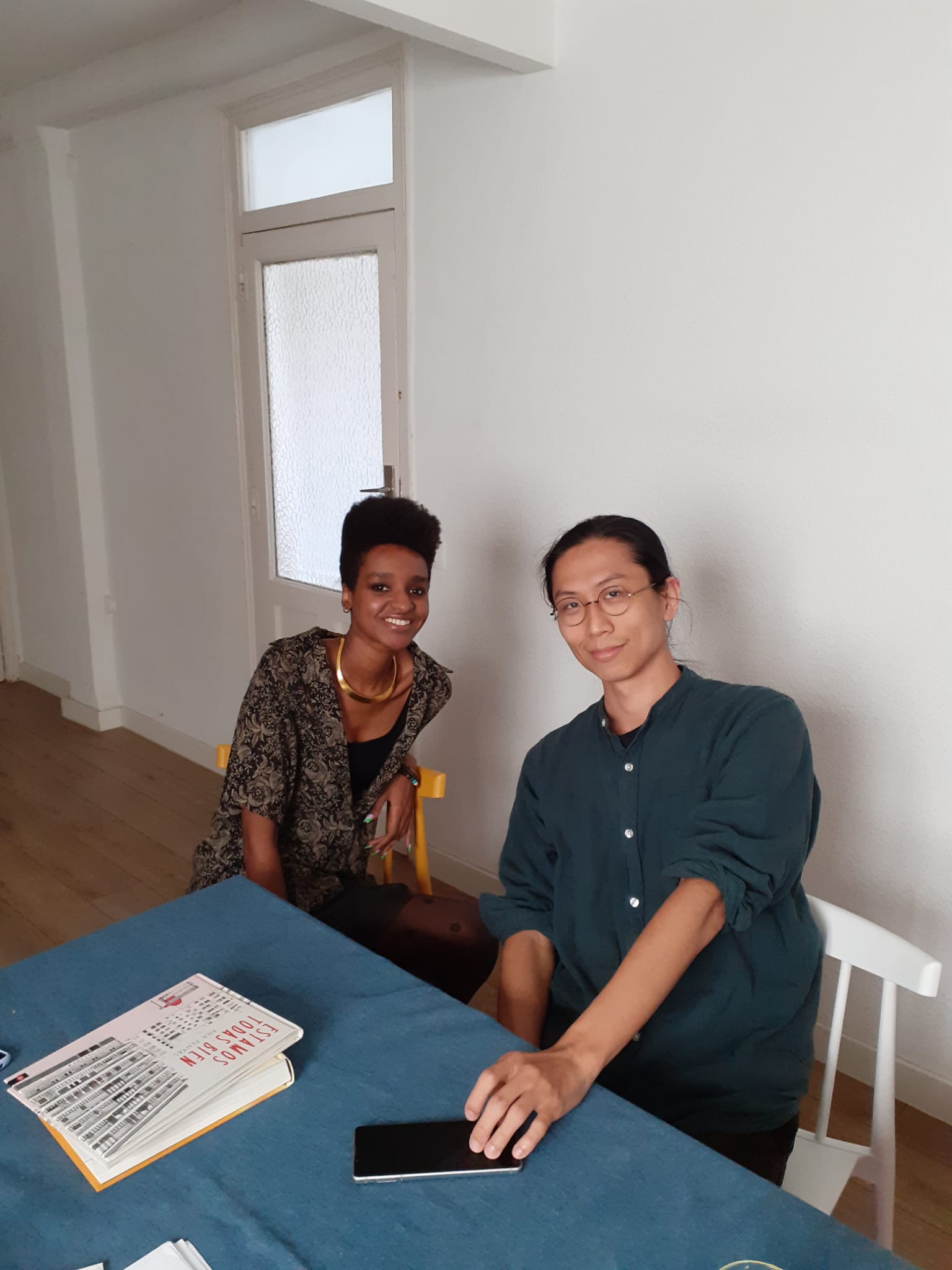 Photo with Sudanese artist Alaa Satir at the residency.