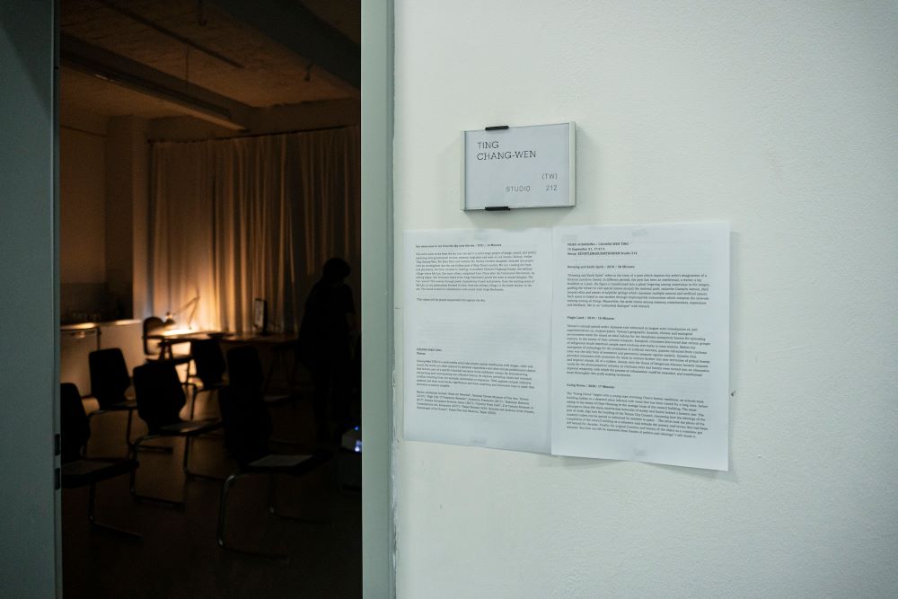 The screening of four short videos at an open studio, Bethanien Artist House in Germany 1