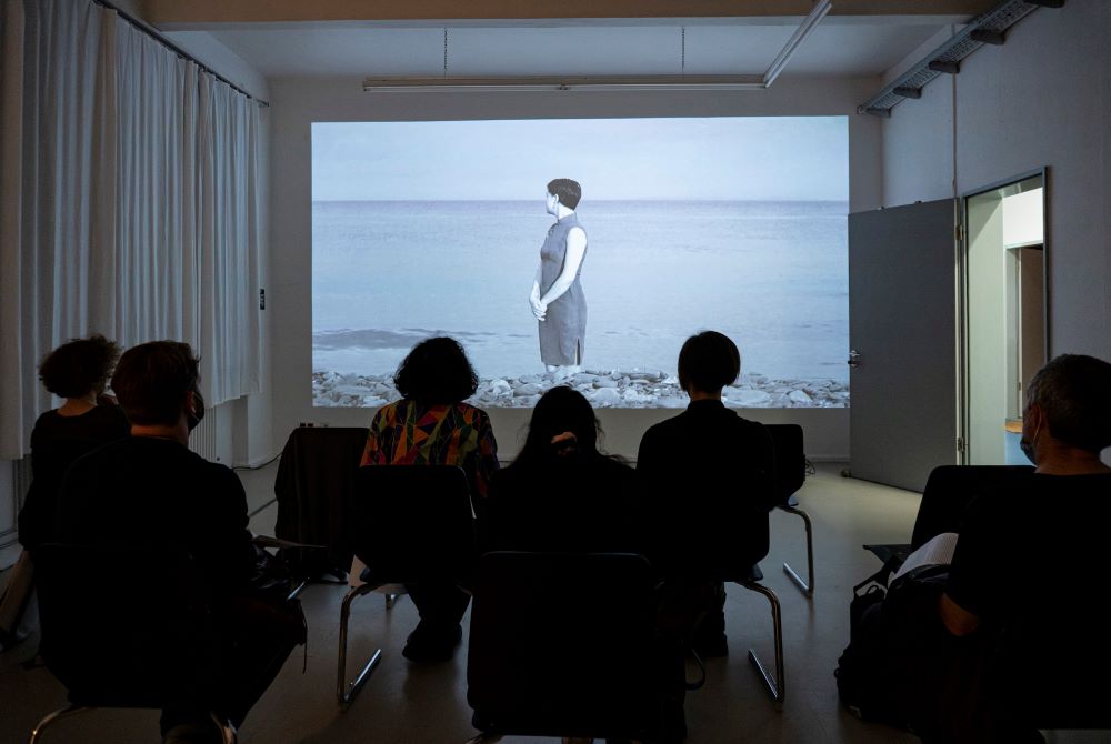 The screening of four short videos at an open studio, Bethanien Artist House in Germany 3