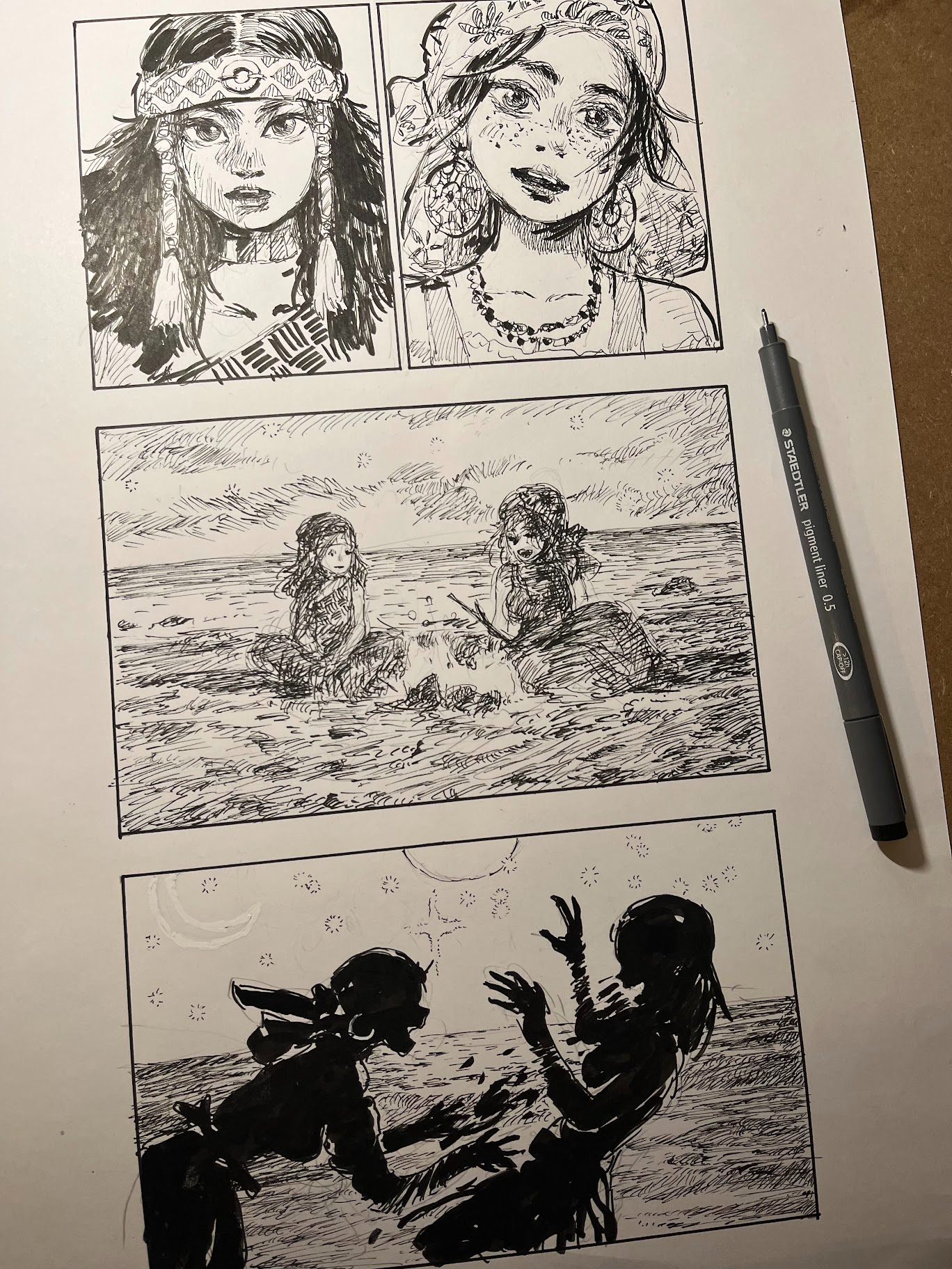 駐村時開始的漫畫遺忘之神貓眼魔女，目前已在法國和台灣出版