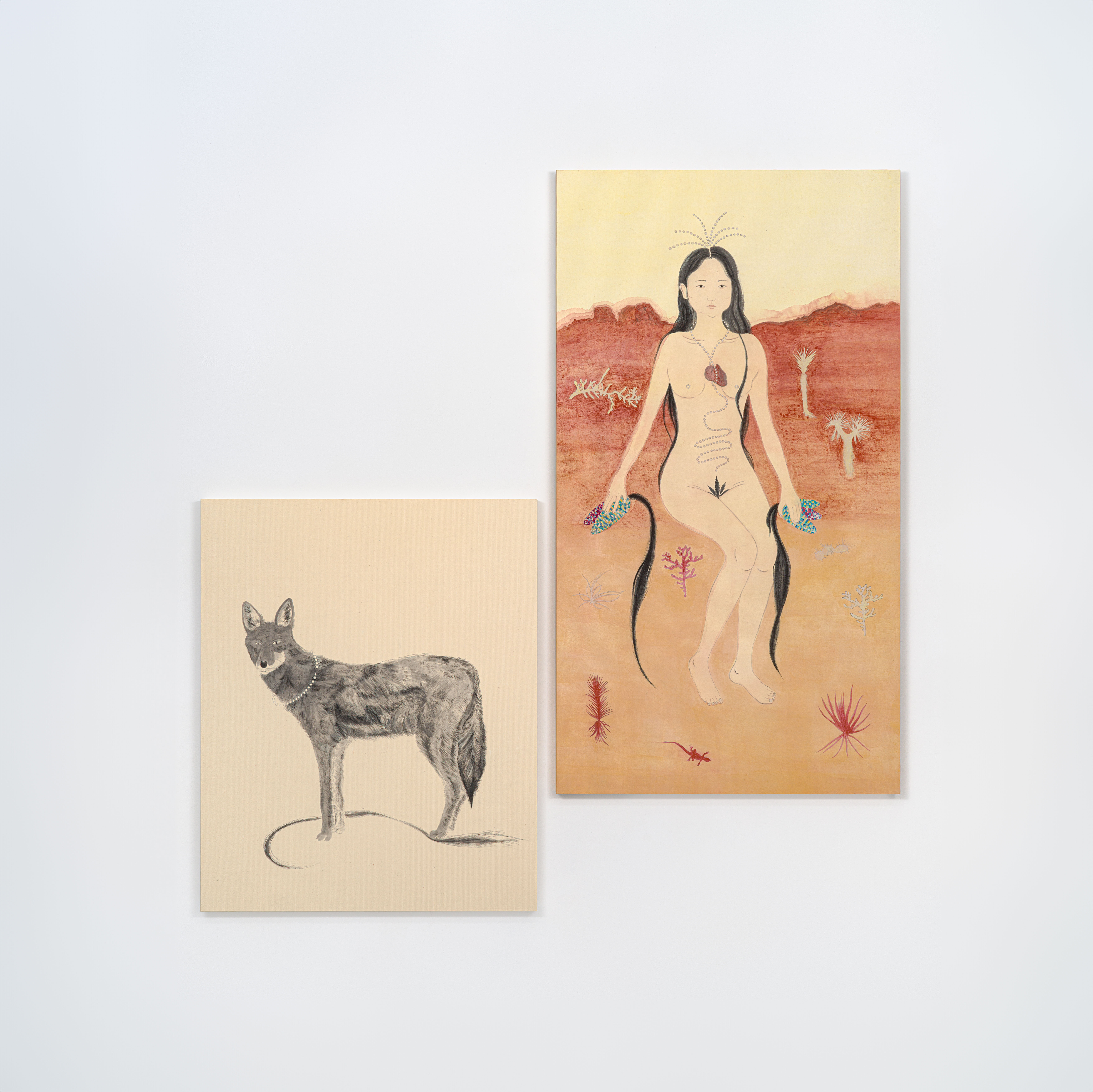2023於美國洛杉磯18街藝術中心駐村展出作品《玉米母神和郊狼》