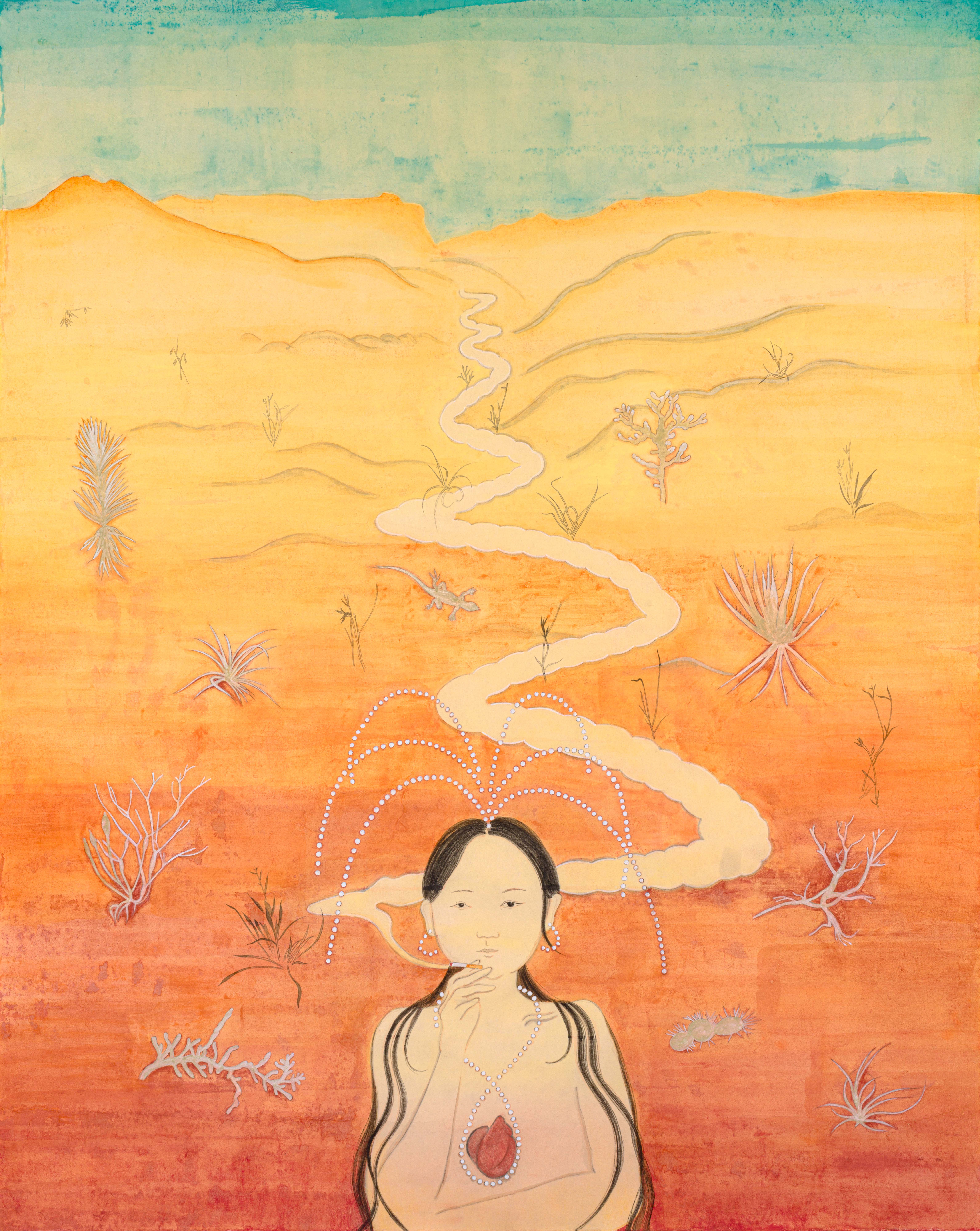水墨作品《沙漠女神》啟發美國西南岸沙漠地自然和故事